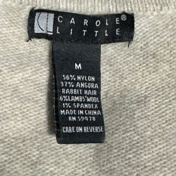 Vintage 1990s Womens Carole Little Angora Wool Blend Fluffy Fuzzy Soft Sweater - Picture 2 of 7